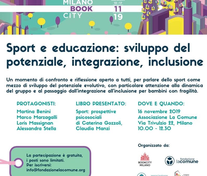 Gli Psicologi dello Sport di Fondazione Martini relatori ad un evento BookCity2019